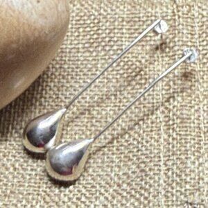Handmade Sterling Silver Long Drop Earrings